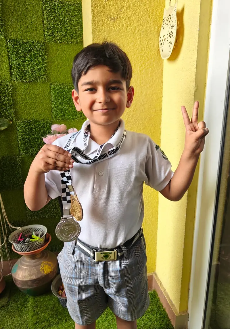 Riyaan with his team gold and silver medals